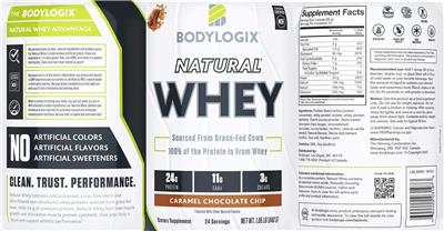 Natural Whey Caramel Chocolate Chip label