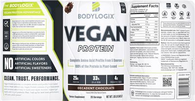 Vegan Protein Chocolate Decadent label