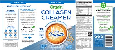 Collagen Creamer French Vanilla Flavored label