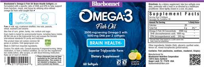 Omega-3 Fish Oil Brain Health Lemon Flavor label