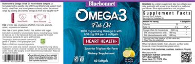 Omega-3 Fish Oil Heart Health Lemon Flavor label