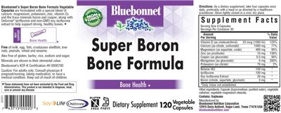 Super Boron Bone Formula label