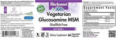 Vegetarian Glucosamine MSM label