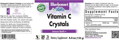 Vitamin C Crystals label
