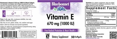 Vitamin E 670 mg (1000 IU) label