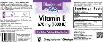 Vitamin E 670 mg (1000 IU) label