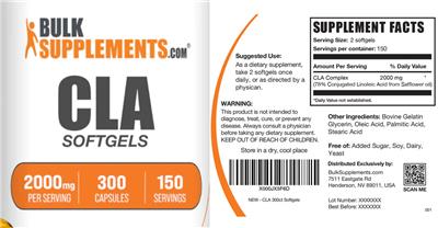 CLA 2000 mg Softgels label