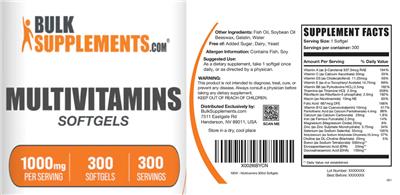 Multivitamins Softgels label