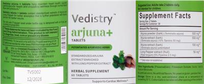 Arjuna + Tablets label