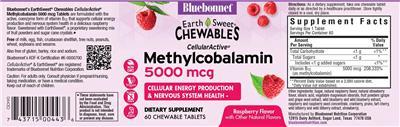 Methylcobalamin 5000 mcg Raspberry Flavor label