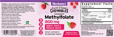 CellularActive Methylfolate 800 mcg Raspberry Flavor label