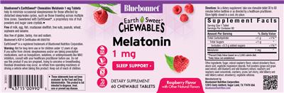 Melatonin 1 mg Raspberry Flavor label