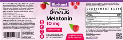 Melatonin 10 mg Raspberry Flavor label
