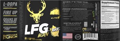 LFG Burn Lemonade Flavor label