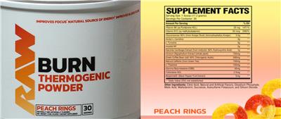 Burn Peach Rings label
