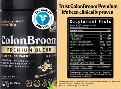 ColonBroom Premium Blend Strawberry Flavor label