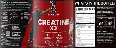 Creatine X3 Fruit Punch label