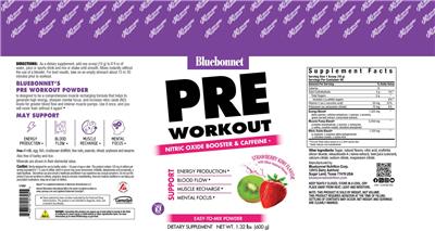 Pre Workout Strawberry Kiwi Flavor label