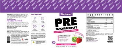 Pre Workout Strawberry Kiwi Flavor label