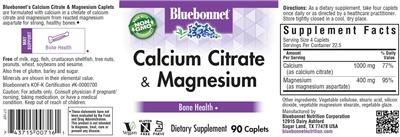 Calcium Citrate & Magnesium label