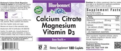 Calcium Citrate Magnesium Vitamin D3 label