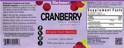 Cranberry Fruit Extract with Vitamin C label