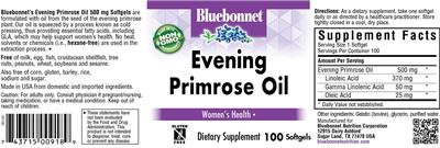 Evening Primrose Oil 500 mg label