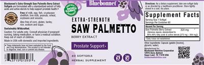 Extra-Strength Saw Palmetto Berry Extract label