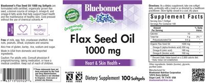 Flax Seed Oil 1000 mg label