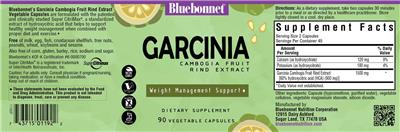 Garcinia Cambogia Fruit Rind Extract label