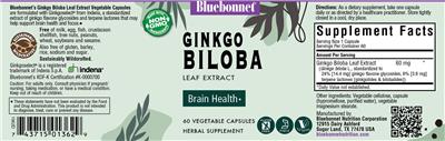 Ginkgo Biloba Leaf Extract label