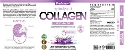 Hydrolyzed Collagen Powder label