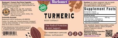 Turmeric Root Extract label