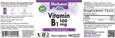 Vitamin B1 100 mg label