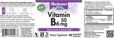 Vitamin B6 50 mg label