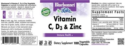 Vitamin C, D3 & Zinc label