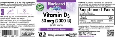 Vitamin D3 50 mcg (2000 IU) label
