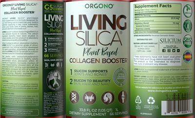 Living Silica Plant Based Collagen Booster label