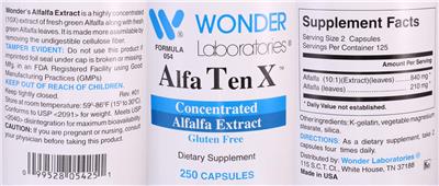 Alfa Ten X label