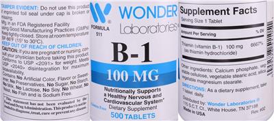 B-1 100 mg label