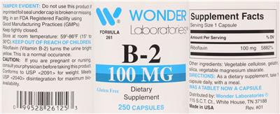 B-2 100 mg label