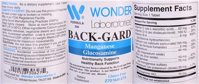 Back-Gard label