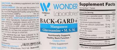 Back-Gard+ label