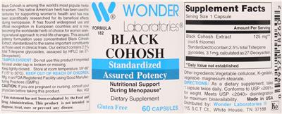 Black Cohosh label