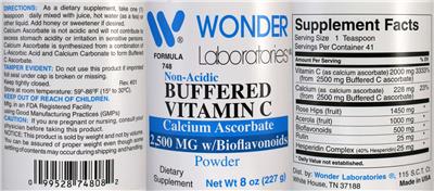 Non-Acidic Buffered Vitamin C label