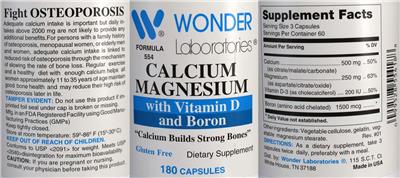 Calcium Magnesium with Vitamin D and Boron label