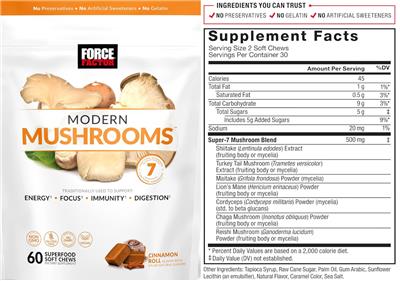Modern Mushrooms Cinnamon Roll Flavor label