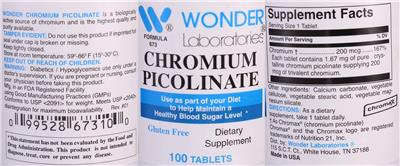 Chromium Picolinate label