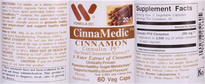 CinnaMedic Cinnamon label