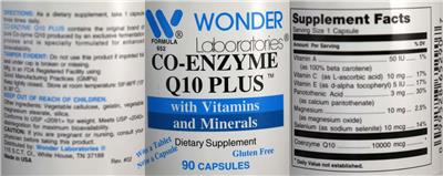 Co-Enzyme Q10 Plus label